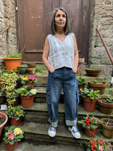 Ewa I Walla Pomona Striped Linen Vest Top 33413 SS26