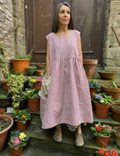 JLS Puffy Pocket Sleeveless Striped Dress D19