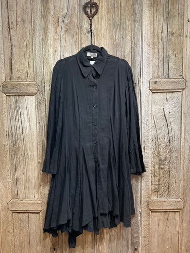 Preloved Ivan Grundahl Black Cotton Shirt Dress