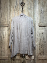 Preloved TERRY MACEY Taupe Linen Stripe Tunic Shirt