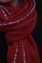 Oats & Rice Weaver Cashmere Scarf Brick Red OR25-S01