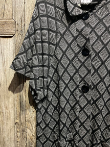 Preloved Black and White Knit Coat