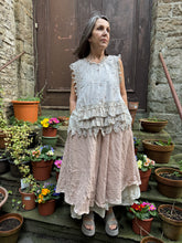 JLS Cream Embroidery Appliqué & Lace Layering Tunic Dress 1106