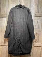 Preloved Grey Stripe Coat