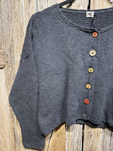 Handknits by ME Slate Crop Recycled Denim Cardigan