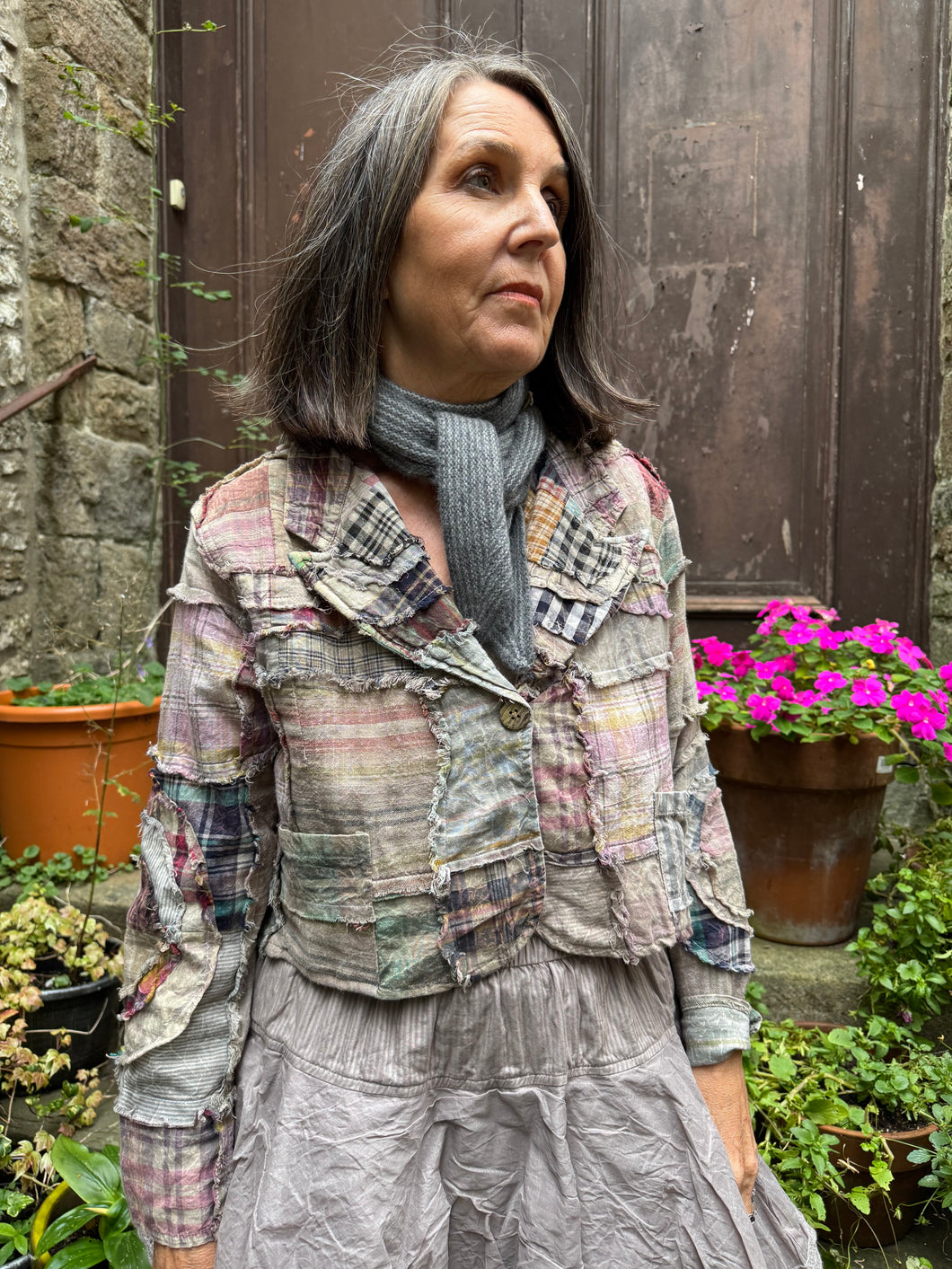 JLS Madras Check Cropped Jacket 1134