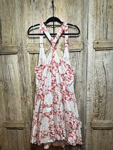 Preloved Ewa i Walla Red Floral Pinafore Dress