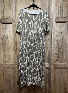 Preloved MAMA B Grey & White Jersey Pattern Dress