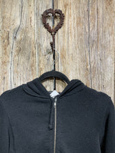 Preloved Black Cotton Hooded Zip Cardigan
