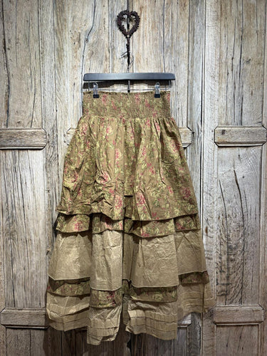 Les Ours Kais Cotton Cognac Fleurs Skirt AW25