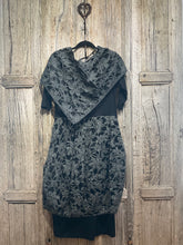 Preloved XENIA DESIGN Black & Grey Knit Detail Dress and Scarf
