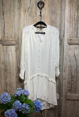 Preloved ANTHROPOLOGIE, White Cotton Dress