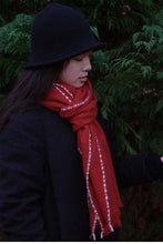 Oats & Rice Weaver Cashmere Scarf Brick Red OR25-S01