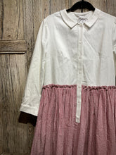 Preloved CABBAGES & ROSES White and Red Check Detail Dress