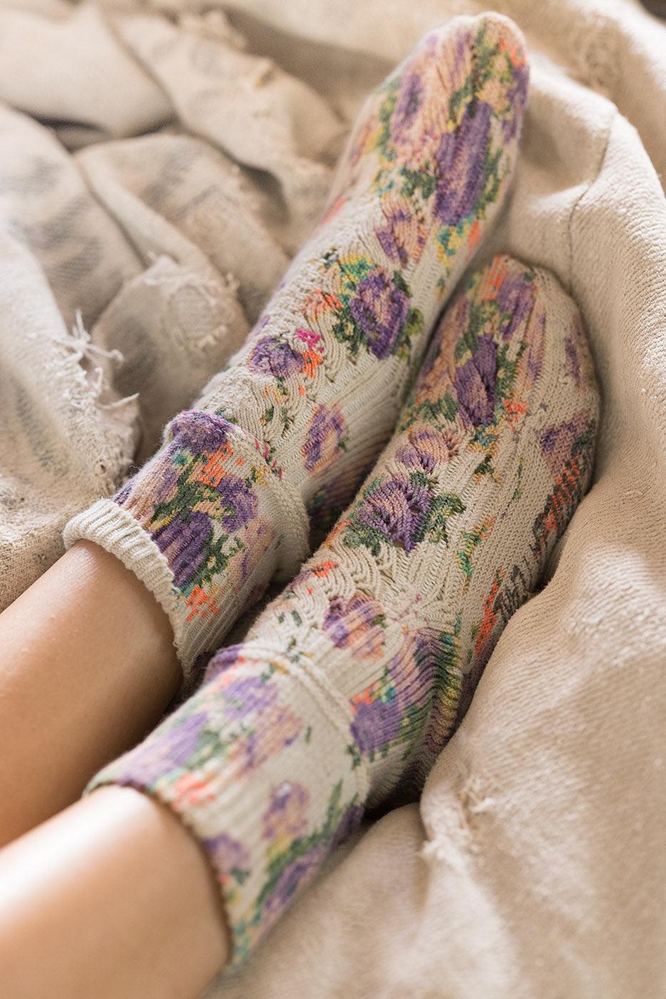 Magnolia Pearl Solene Floral Short Socks 098