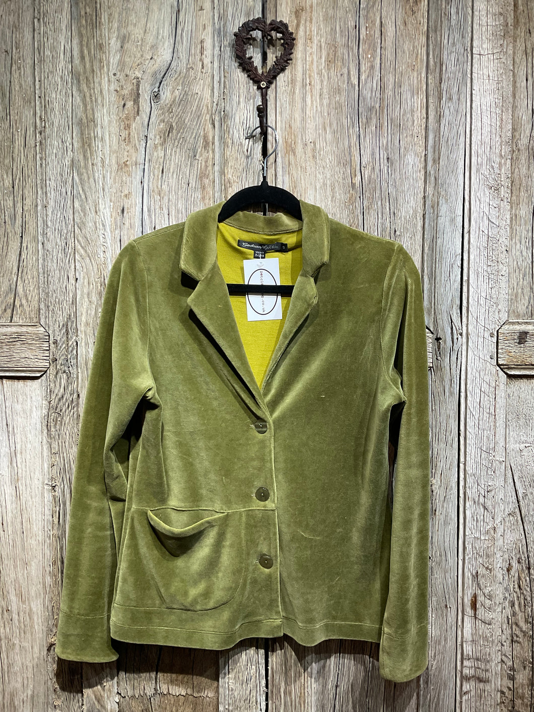 Preloved Green Velvet/Velour Jacket