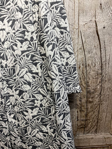 Preloved Sahara Cotton Mix Grey & White Floral Duster Coat