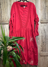 Preloved EWA I WALLA Red Dress with Embroidery Detail