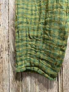 Grizas Green Check Linen Trousers 3583/2-L280-11 AW24