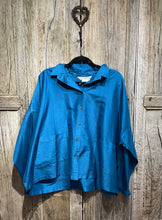 Preloved YACCO MARICARD Blue Silk Top