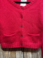 Preloved Cabbages and Roses Red Crop Wool Cardigan