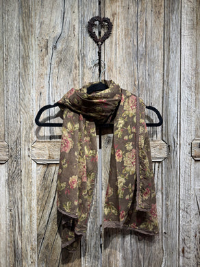 Les Ours Pauline Havane Fleurs Scarf AW25
