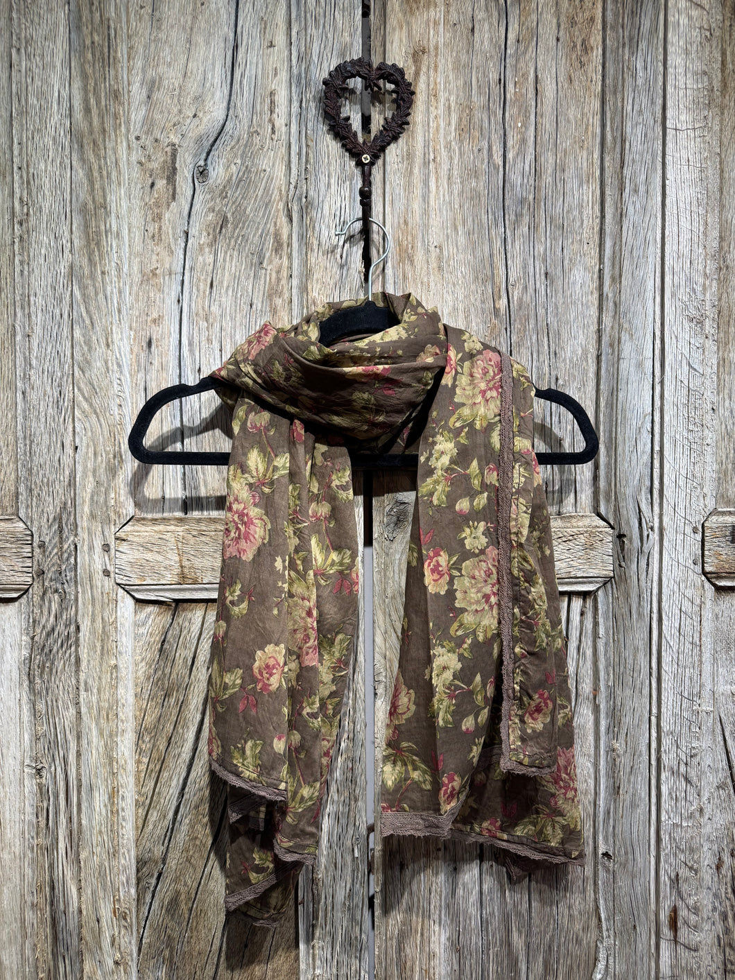 Les Ours Pauline Havane Fleurs Scarf AW25