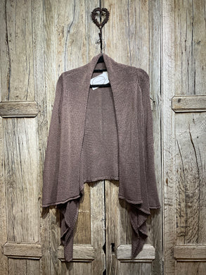 Preloved Lilac Brown Wrap Cardigan