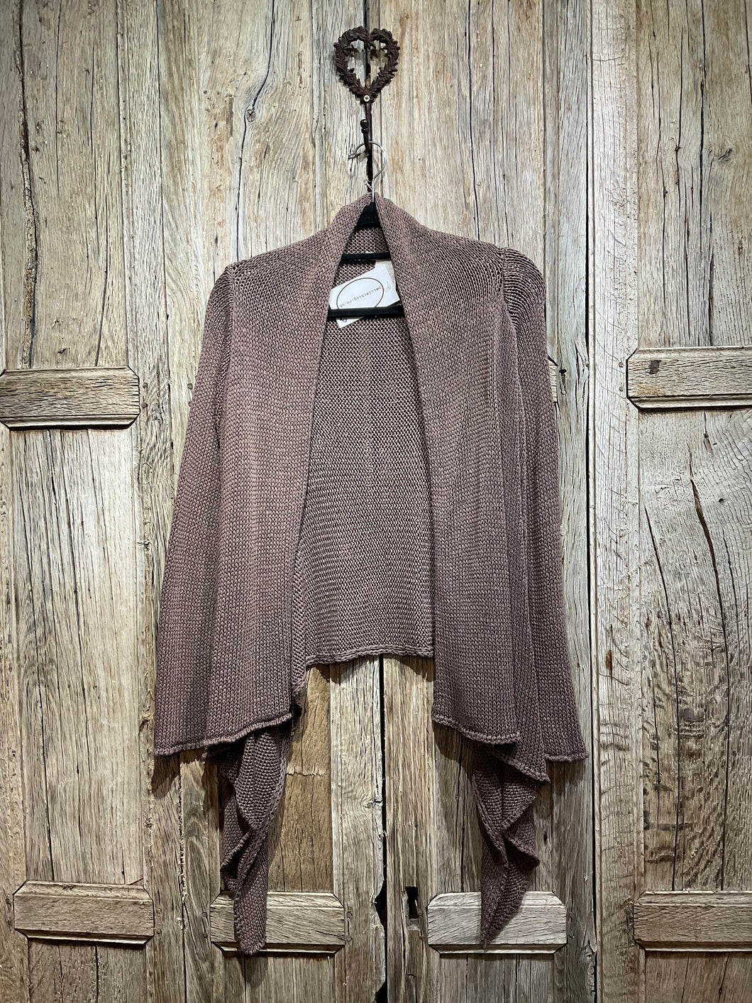 Preloved Lilac Brown Wrap Cardigan