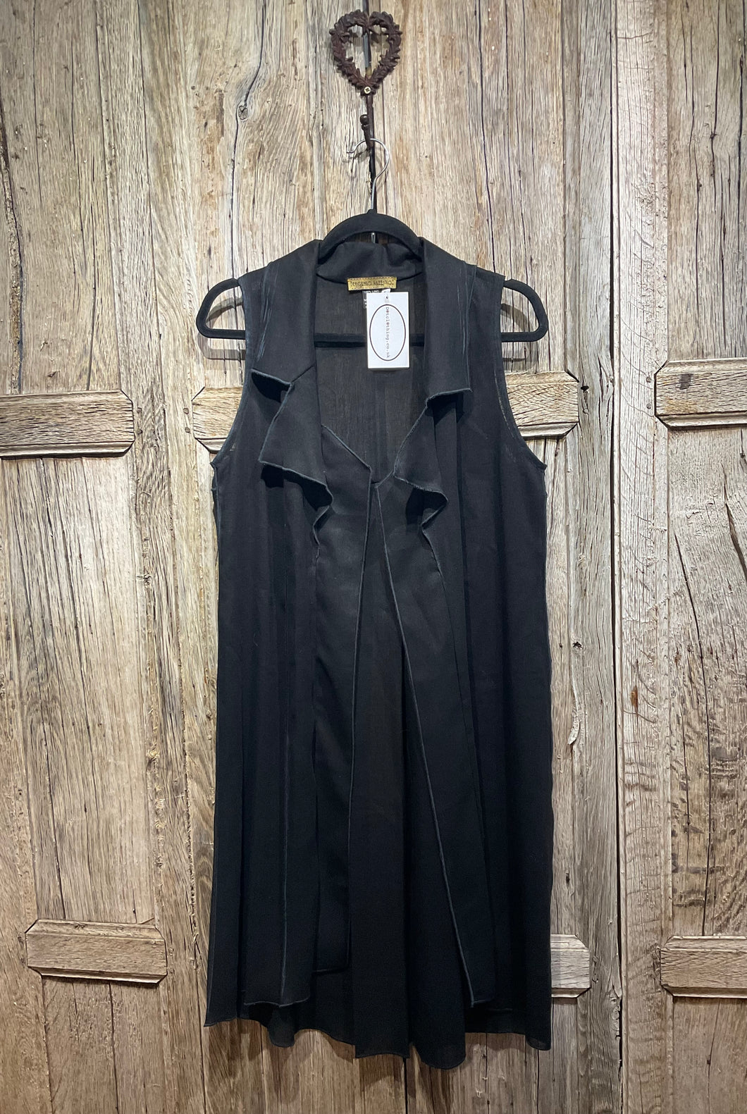 Preloved EUGENIO VAZZANO BLACK Flax Long Gillet