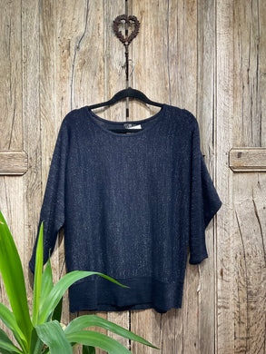 Preloved BARBARA LEBEK Navy Sparkle Top