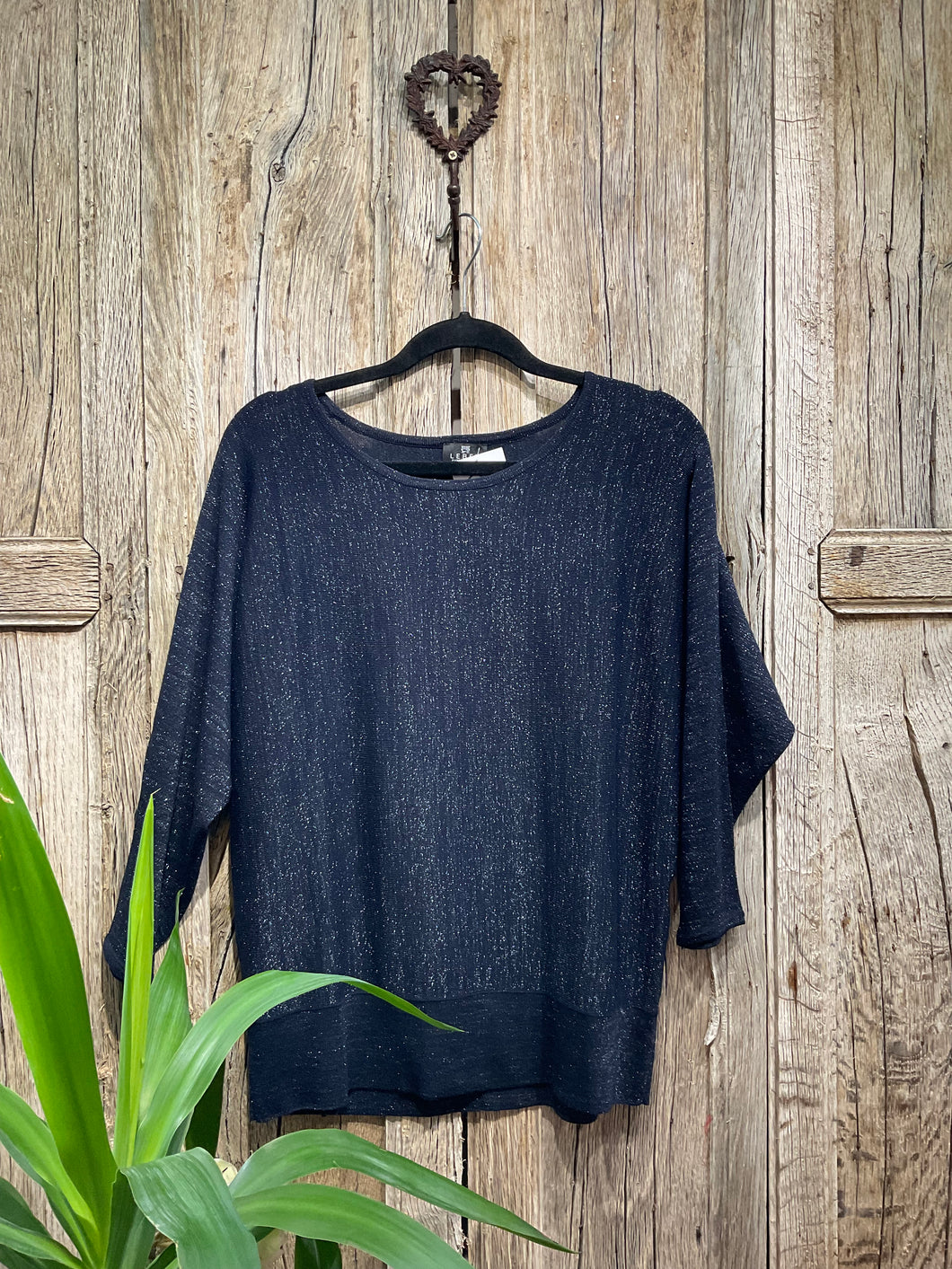 Preloved BARBARA LEBEK Navy Sparkle Top
