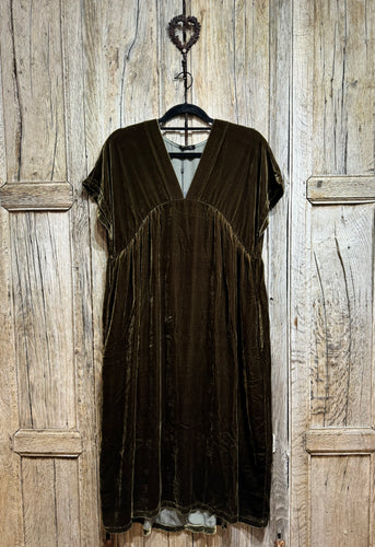 Grizas Green/Bronze Velour Dress 91778-X70 AW24