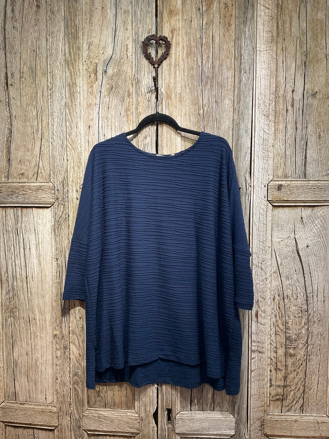 Preloved Mama b Blue Cotton Jersey Textured Top