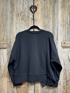 Alembika Black Cotton Sweatshirt UT472B AW24