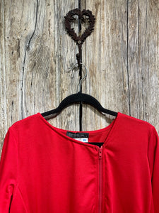 Preloved ZANZEA Long Red Dress with Zip Detail