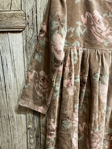 Les Ours Velour Fleur Rose Dress AW24