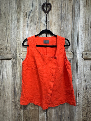 Preloved Oska Orange Linen Vest Top