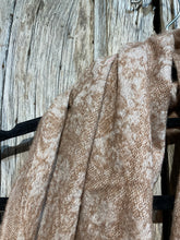 Preloved No Label Patterned Fine Wool Beige/Brown Scarf