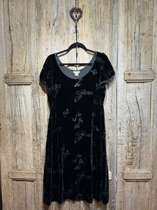 Preloved Ghost Black Velvet Butterfly Dress