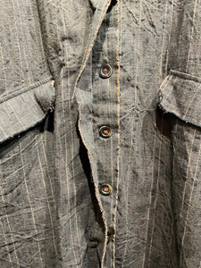 Preloved Grey Stripe Coat