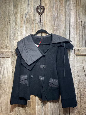 Preloved Wool Jacket with Asymmetrical Collar