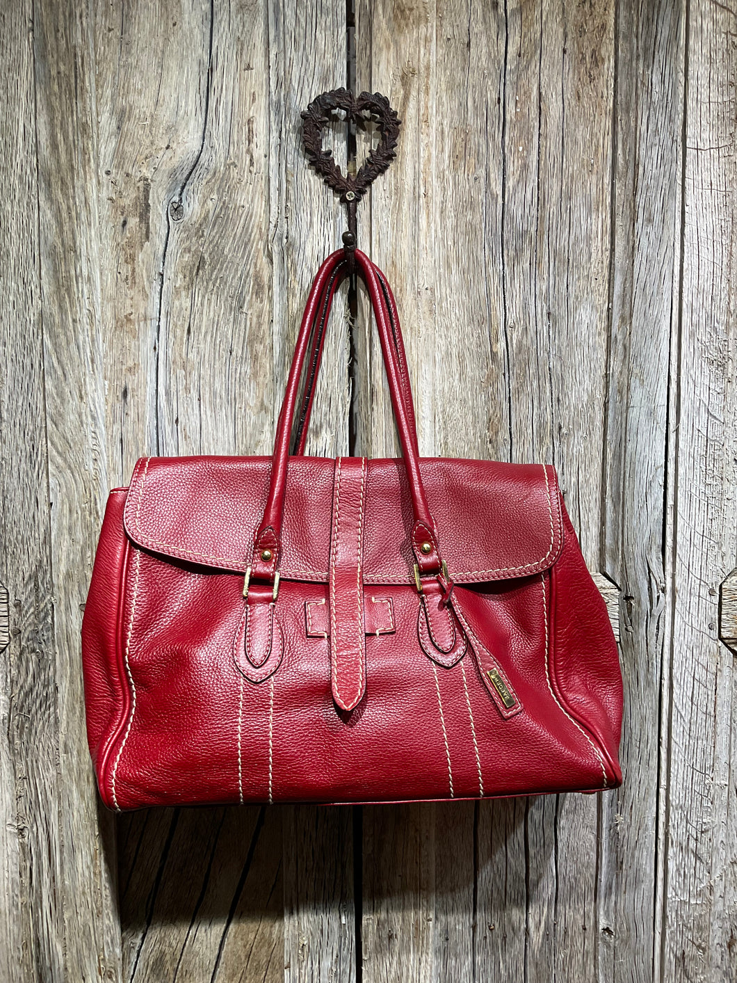 Preloved Red Leather Bag