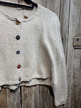 Handknits by ME Cream Recycled Denim Crop Cardigan