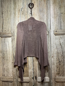 Preloved Lilac Brown Wrap Cardigan