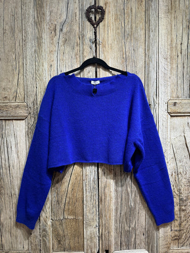 Knit Knit Cotton Mix Alpaca mix Crop Jumper K36 Royal AW24