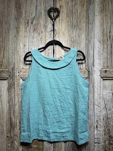THING Teal Linen Vest 6736 SS24