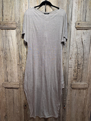 Preloved Elm Design Cream & Brown Stripe Dress