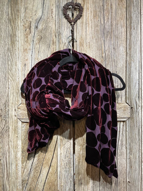 Preloved Merlot Velvet Spot Silk Scarf
