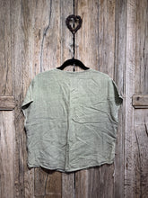 Preloved Elemente Clemente Sage Green Linen Top